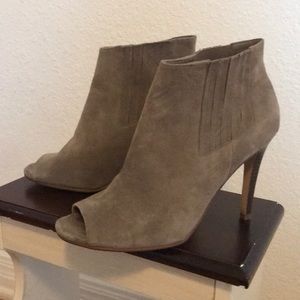 Halogen Suede Peep-toe Ankle Booties